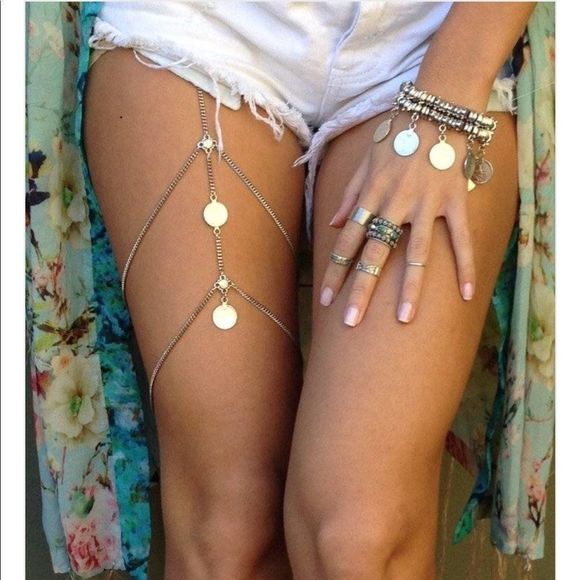 Boho Leg Chain Gold or Silver Bikini - Picture 6 of 8